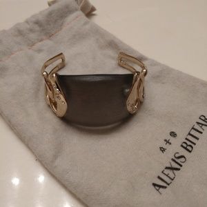 Alexis Bittar charcoal gray lucite bracelet